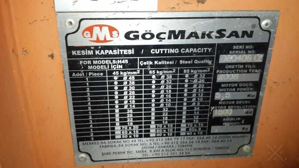 станок для рубки арматуры Gocmaksan H45, Турция