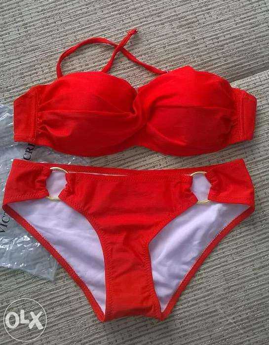 Купальник Victoria's Secret красный с кольцами на плавочках