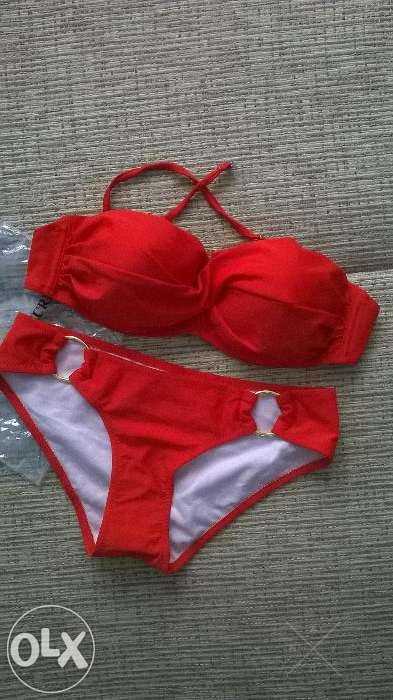 Купальник Victoria's Secret красный с кольцами на плавочках