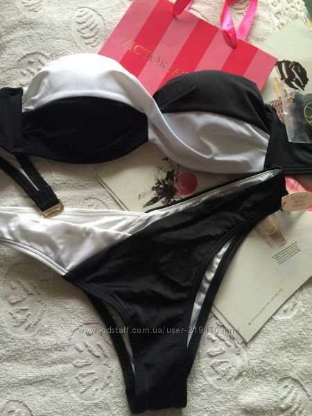 Купальник Victoria s Secret шикарный черно-белый