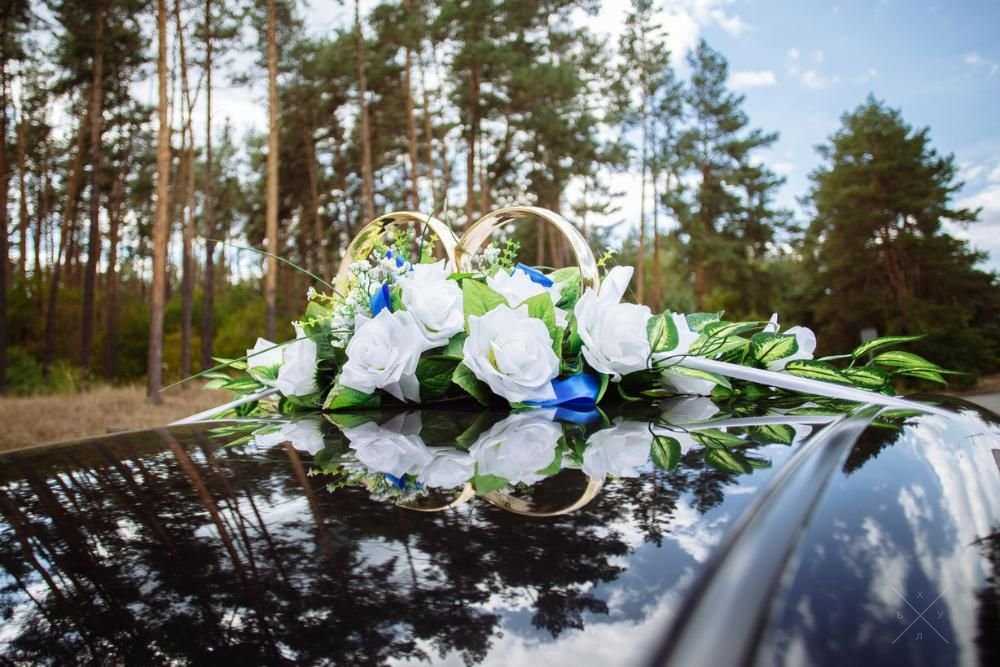 Свадебные кольца на машину, украшения