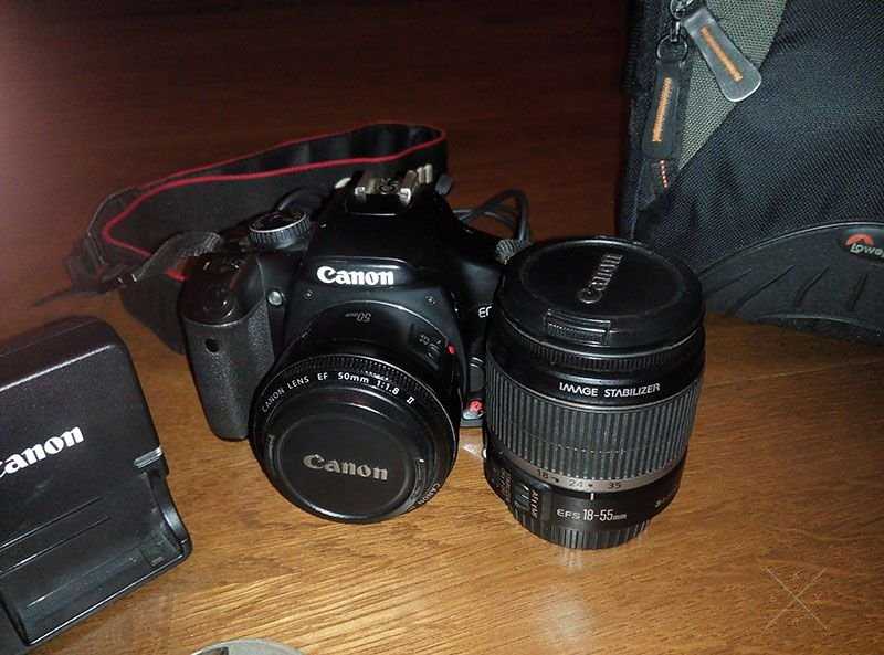 Canon 450D+18-55mm+50mm+сумка+бонусы