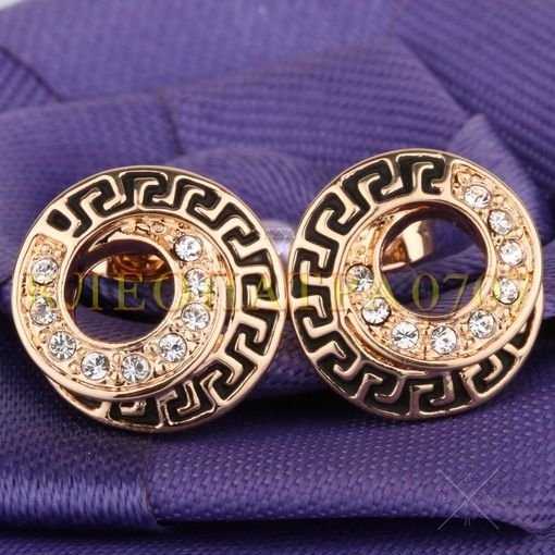 Кулон с цепочкой, серьги с кристаллами Swarovski, покрытый золотом
