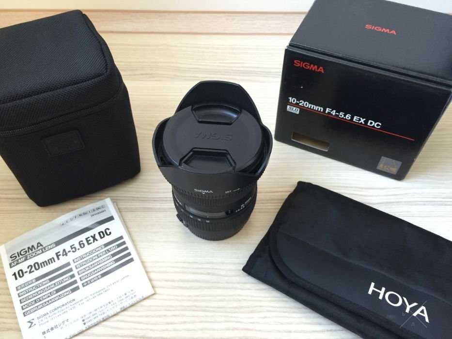 Sigma 10-20 1:4/5.6 DC HSM для Canon, поляризационный и UV фильтр