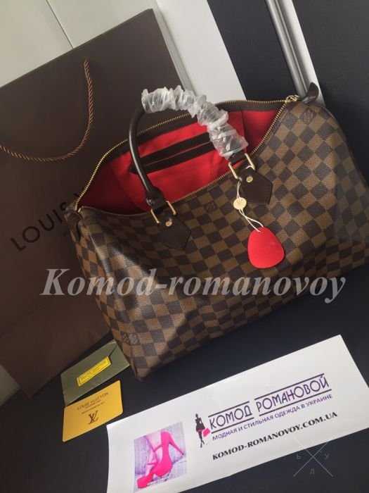 Сумка Louis Vuitton Speedy 30 см канва натуральная кожа.