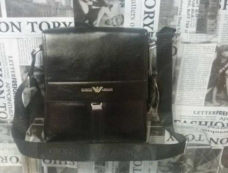 Брендовая сумка мужская ARMANI, кожа, Италия