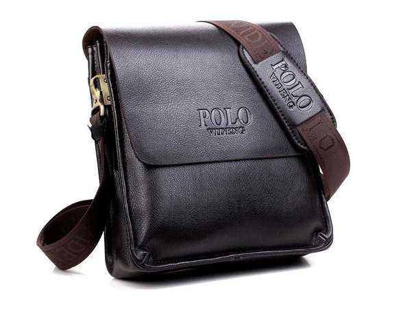 Мужская кожаная сумка POLO. Сумка-планшетка. Сумка через плечо. Барсет