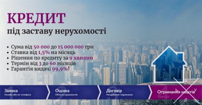 Гроші під заставу нерухомості від приватного інвестора Київ.